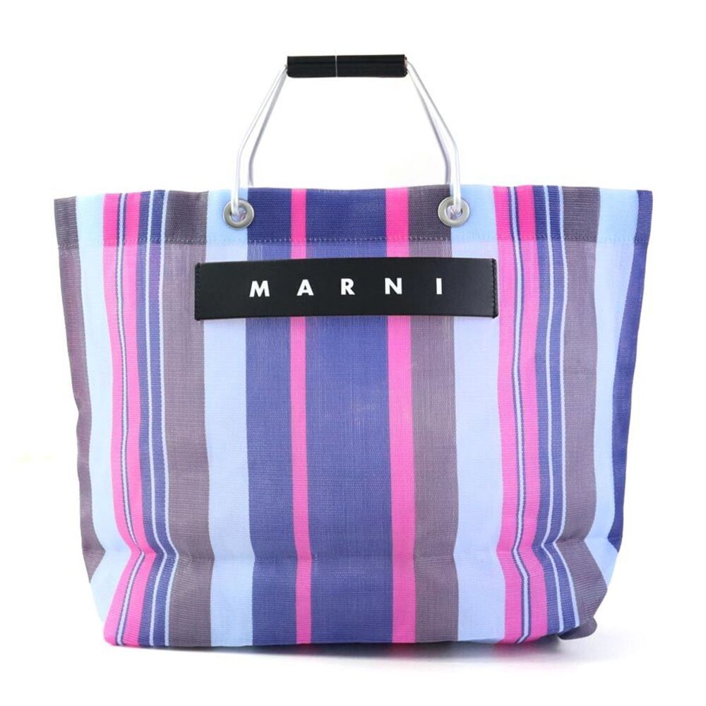MARNI handbag, Flower Cafe design, nylon, aluminum, leather, multicolor, wome...